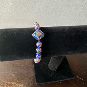Beautiful Blue Vintage Cloisonné Beaded Bracelet